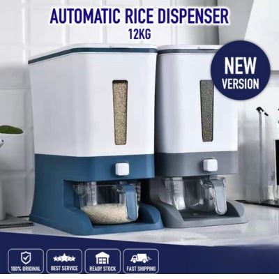 Dispenser Beras Automatik 12Kg Dengan Penyimpanan Beras Cawan Bilas Pintar